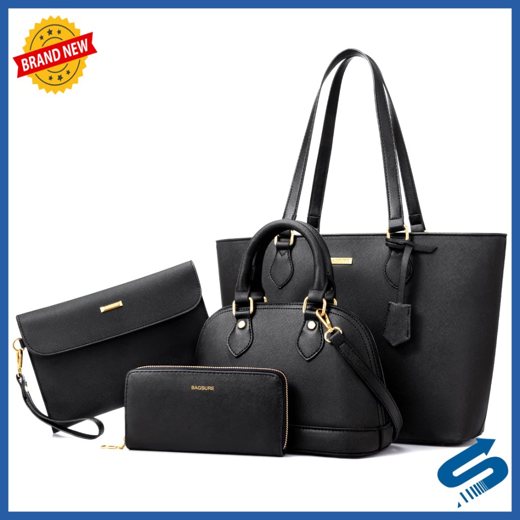 4-Piece Women's Handbag Set With Tote, Crossbody, Shoulder Bags, Wallet